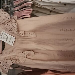Zara Kids Blush Eyelet Ruffle Dress